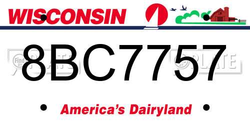 8BC7757 Wisconsin License Plate