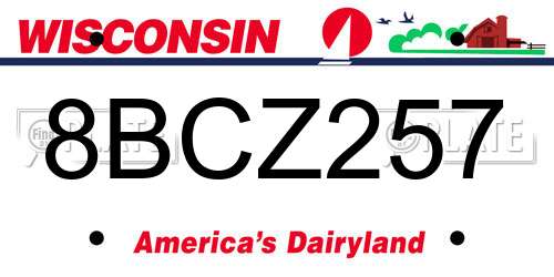 8BCZ257 Wisconsin License Plate