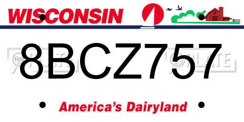 8BCZ757 Wisconsin License Plate