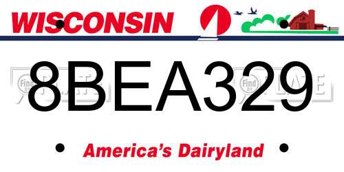 8BEA329 Wisconsin License Plate