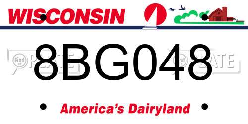 8BG048 Wisconsin License Plate