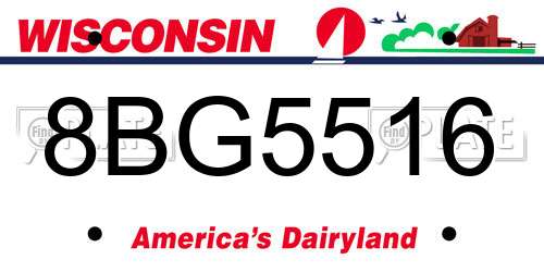 8BG5516 Wisconsin License Plate