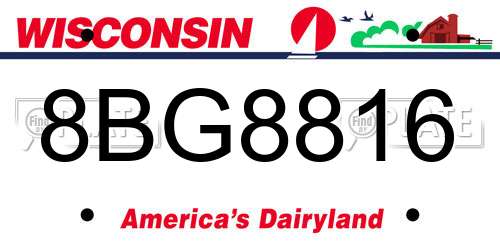 8BG8816 Wisconsin License Plate