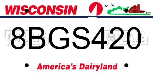 8BGS420 Wisconsin License Plate