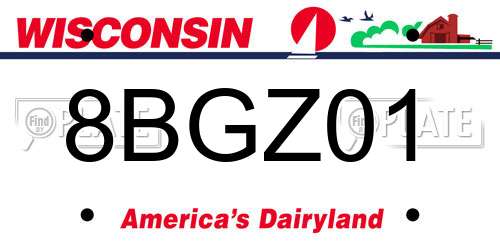 8BGZ01 Wisconsin License Plate