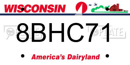 8BHC71 Wisconsin License Plate
