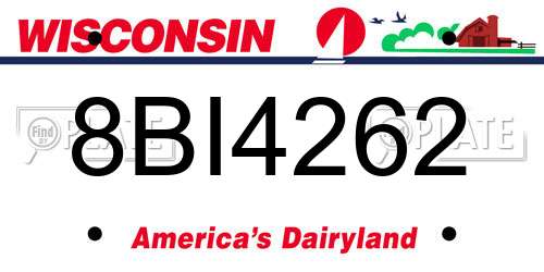 8BI4262 Wisconsin License Plate