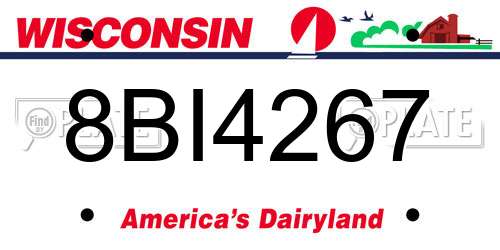 8BI4267 Wisconsin License Plate