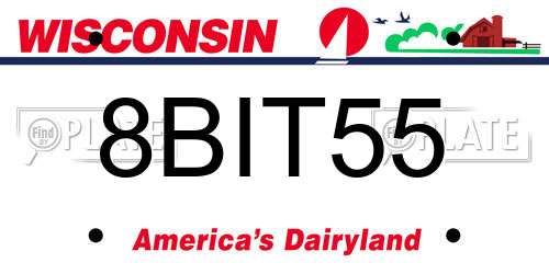8BIT55 Wisconsin License Plate
