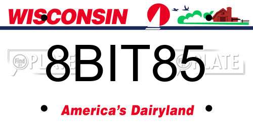 8BIT85 Wisconsin License Plate