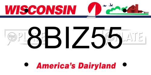 8BIZ55 Wisconsin License Plate