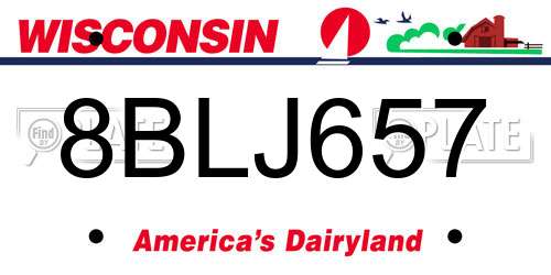 8BLJ657 Wisconsin License Plate