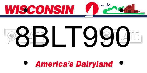 8BLT990 Wisconsin License Plate