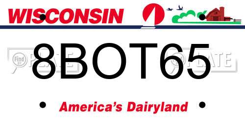 8BOT65 Wisconsin License Plate