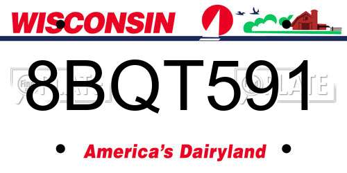 8BQT591 Wisconsin License Plate
