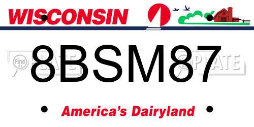 8BSM87 Wisconsin License Plate
