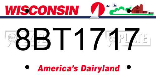 8BT1717 Wisconsin License Plate