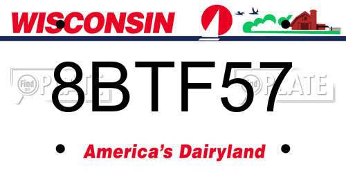 8BTF57 Wisconsin License Plate