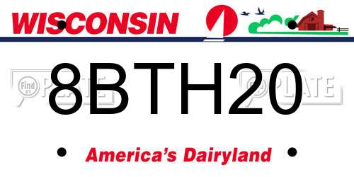 8BTH20 Wisconsin License Plate