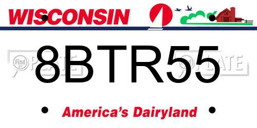 8BTR55 Wisconsin License Plate