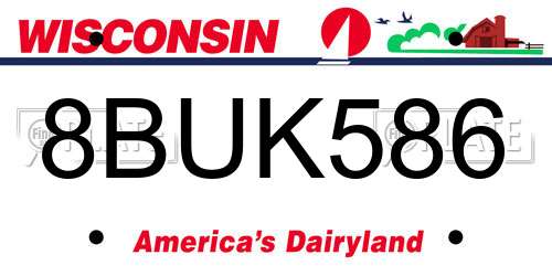 8BUK586 Wisconsin License Plate