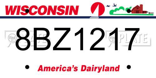 8BZ1217 Wisconsin License Plate