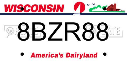8BZR88 Wisconsin License Plate