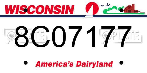 8C07177 Wisconsin License Plate