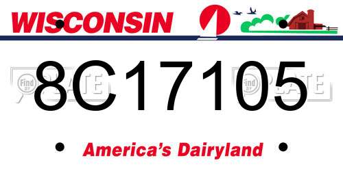 8C17105 Wisconsin License Plate