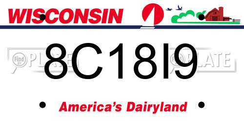 8C18I9 Wisconsin License Plate