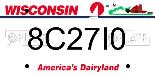 8C27I0 Wisconsin License Plate