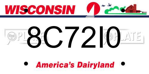 8C72I0 Wisconsin License Plate