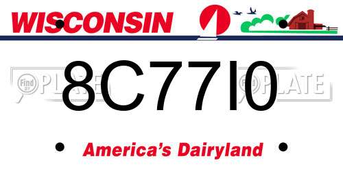 8C77I0 Wisconsin License Plate