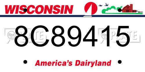 8C89415 Wisconsin License Plate