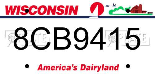 8CB9415 Wisconsin License Plate
