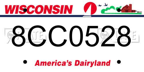 8CC0528 Wisconsin License Plate
