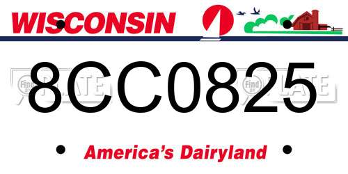 8CC0825 Wisconsin License Plate