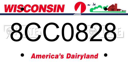 8CC0828 Wisconsin License Plate