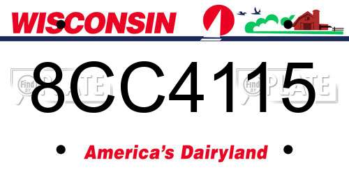 8CC4115 Wisconsin License Plate