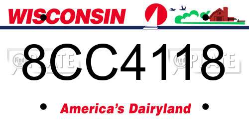 8CC4118 Wisconsin License Plate