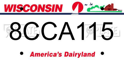 8CCA115 Wisconsin License Plate