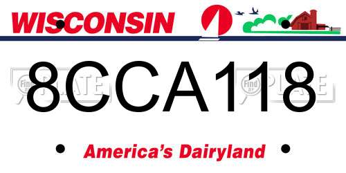 8CCA118 Wisconsin License Plate