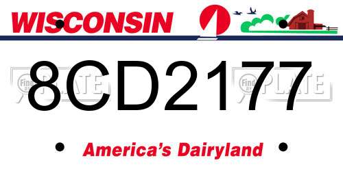 8CD2177 Wisconsin License Plate