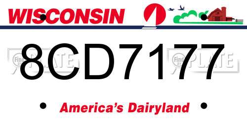 8CD7177 Wisconsin License Plate
