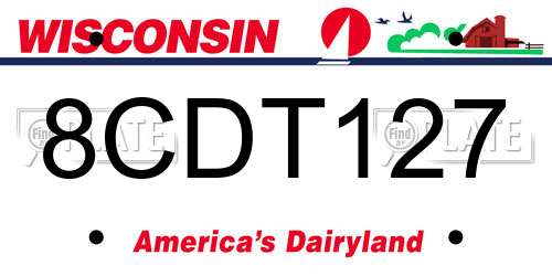 8CDT127 Wisconsin License Plate