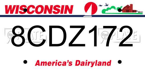 8CDZ172 Wisconsin License Plate
