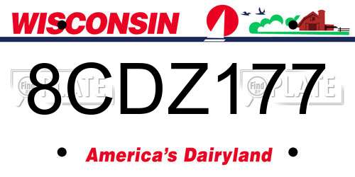 8CDZ177 Wisconsin License Plate