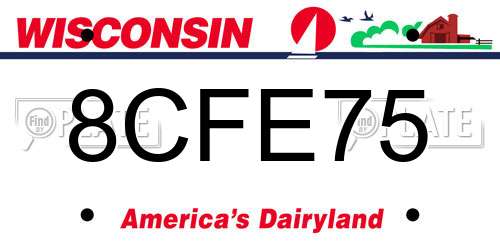 8CFE75 Wisconsin License Plate