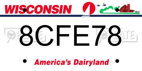 8CFE78 Wisconsin License Plate