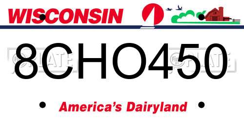 8CHO450 Wisconsin License Plate